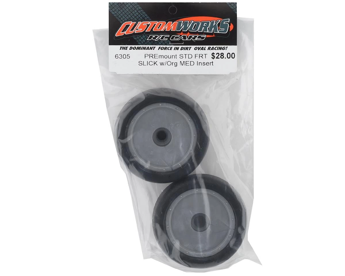 Custom Works Slick Pre-Mounted Dirt Oval Front Tire w/Orange Insert (Standard) 5 Custom Works Slick Pre-Mounted Dirt Oval Front Tire w/Orange Insert (Standard) - Image 3