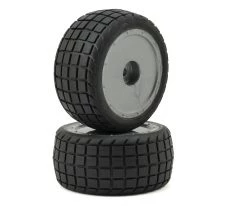 Custom Works Sticker 2 Pre-Mounted Dirt Oval Rear Tires (2) (Standard)