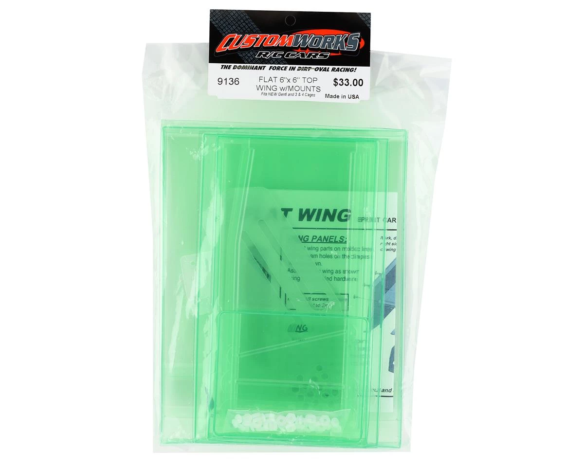 Custom Works 6x6" Flat Sprint Top Wing w/Mounts 5 Custom Works 6x6" Flat Sprint Top Wing w/Mounts - Image 3