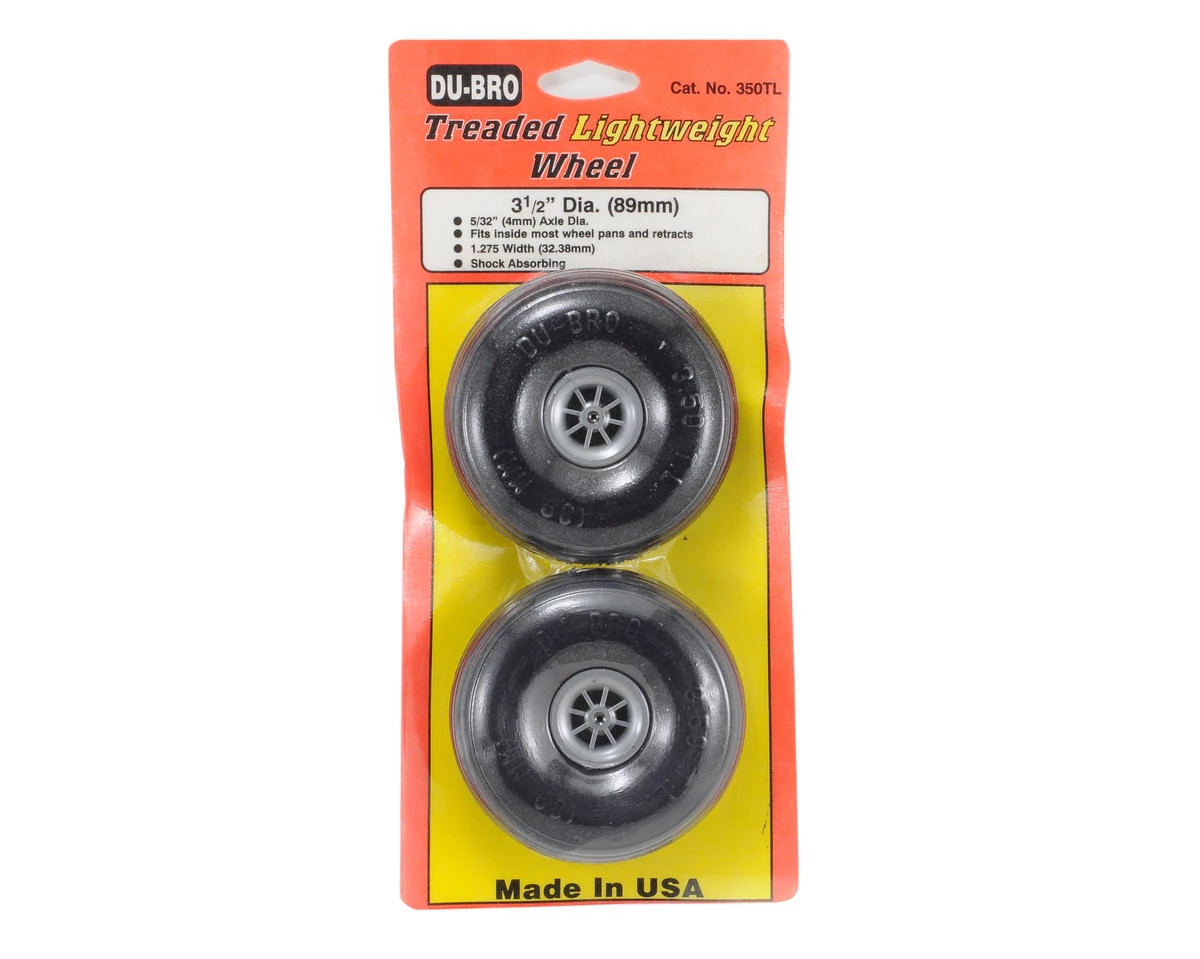 DuBro Treaded Lite Wheels (3 1/2") 4 DuBro Treaded Lite Wheels (3 1/2") - Image 2