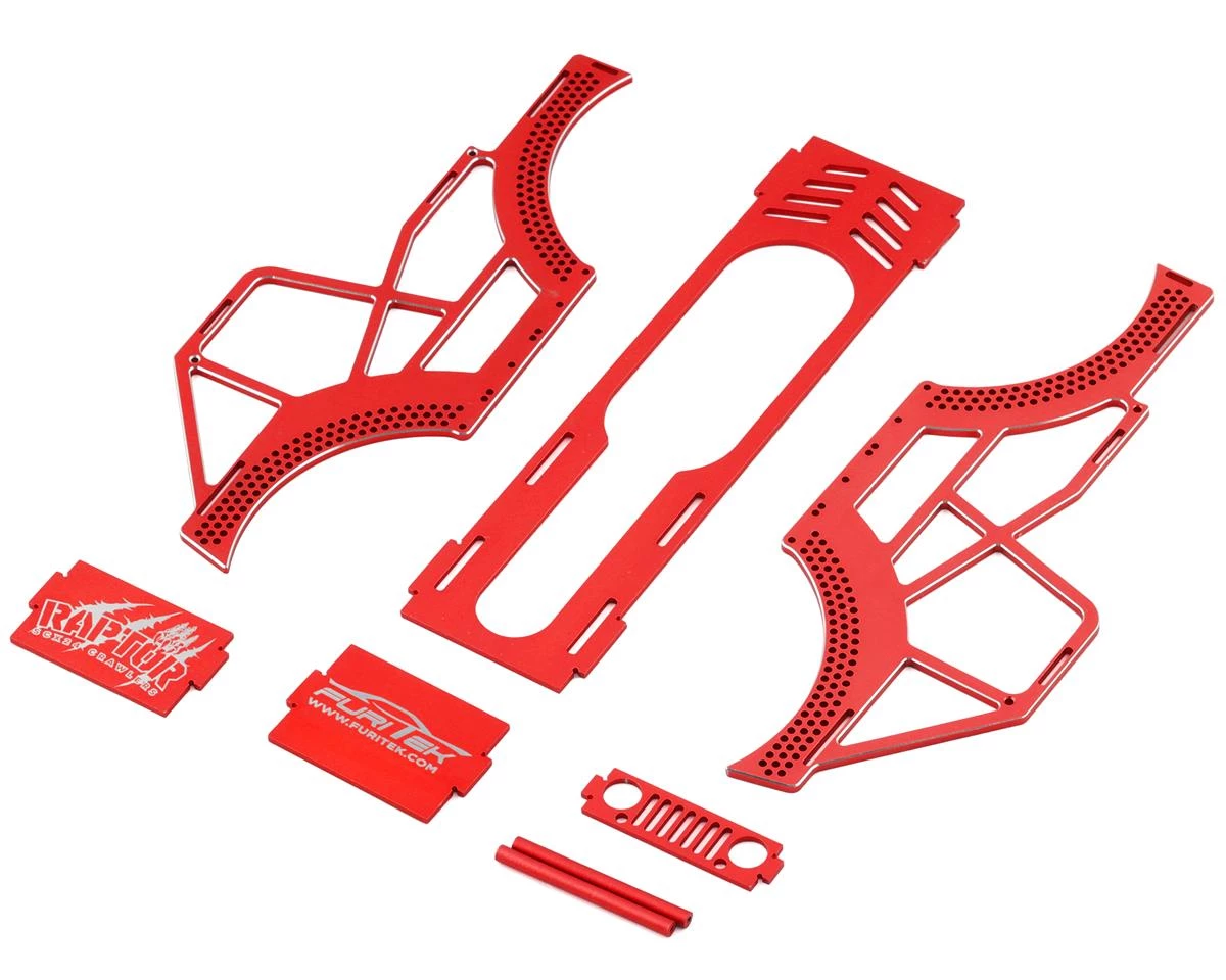 Furitek Raptor SCX24 Aluminum Frame Kit (Red) 4 Furitek Raptor SCX24 Aluminum Frame Kit (Red) - Image 2